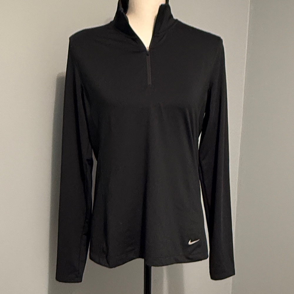 Nike Women's Black Quarter-Zip Long Sleeve Top